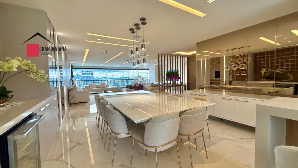 Apartamento de luxo de 313 m² mobiliado e decorado com 3 suítes em Alphaville - SP